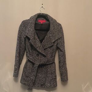 Anne Klein Women's Charcoal Belted Pea Coat